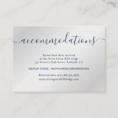 ネイビー&シルバー結婚ズホテルアコモデーションカード エンクロージャーカード (正面)