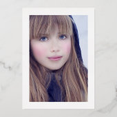 ネイビー&シルバー誕生日キスリップ 箔招待状 (裏面)