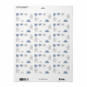 ネイビー・シルバー・スノフレ結婚ークの空白の住所 シール (フルシート)