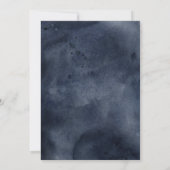 ネイビー&スカイブルー水彩花結婚色 招待状 (裏面)