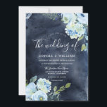 ネイビー&スカイブルー水彩花結婚色 招待状<br><div class="desc">ネイビー&スカイブルーウォーターカラー花結婚式招待状すべての季節に適していますニッチとネストストアのマッチングコレクションを参照</div>