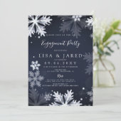 ネイビー スノーフレーク ウィンターエンゲージメントパーティー 招待状 (スタンド正面)