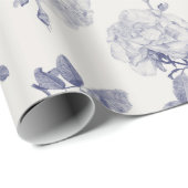 ネイビー&タウペウォーターバラ ラッピングペーパー (ロールコーナー)