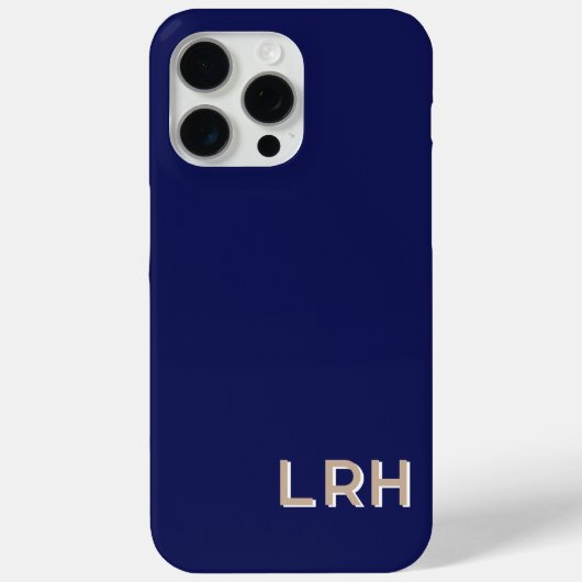 ネイビー タン ミニマリスト モノグラム iPhone カバー (裏面)