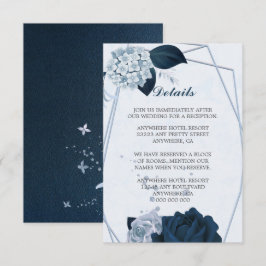 ネイビー&ダスティブルーフラワージオメトリック詳細 エンクロージャーカード