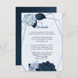 ネイビー&ダスティブルーフラワージオメトリック詳細 エンクロージャーカード