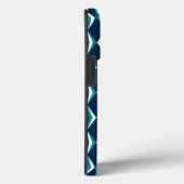 ネイビー、ティール(緑がかった色)、ホワイトダイヤ Case-Mate iPhoneケース (裏面 / 右)