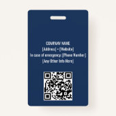 ネイビー&ティール（緑がかった色） | 社員カスタムの写真ID バッジ (裏面)