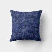 ネイビー・デジタル・カモフラージュのアクエリアス〔占星術の〕十二宮図シンボル クッション (裏面)