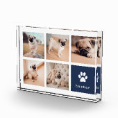 ネイビー |ドッグポープリントコラージュ フォトブロック (右)