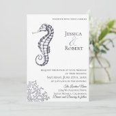 ネイビー ナウチカル アク馬 ウェディング 招待状 (スタンド正面)