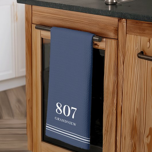 ネイビー |ハウス番号と通り名 キッチンタオル