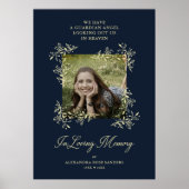 ネイビー ハンドレタード シック フリッシュ 葬儀 追悼記念 ポスター (正面)