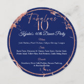 ネイビー&バラゴールドフォイルファブラス40ディナーパーティー メニュー (正面)