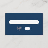 ネイビー&バラ金ゴールドグラムシックズフ結婚ラット座席表 プレイスカード (正面)