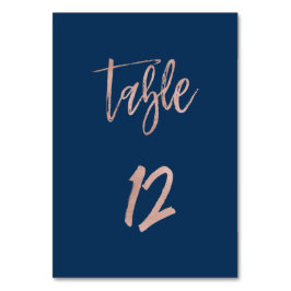 ネイビー&バラ金ゴールドグラムシ結婚ックのテーブル番号12 テーブルナンバー