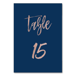 ネイビー&バラ金ゴールドグラムシ結婚ックのテーブル番号15 テーブルナンバー