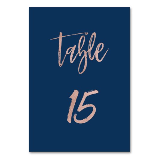 ネイビー&バラ金ゴールドグラムシ結婚ックのテーブル番号15 テーブルナンバー (正面)