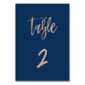 ネイビー&バラ金ゴールドグラムシ結婚ックのテーブル番号2 テーブルナンバー (裏面)