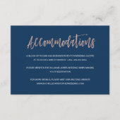 ネイビー&バラ金ゴールドシック結婚ズ宿泊カード エンクロージャーカード (正面)