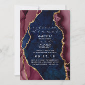 ネイビー、バーガンディ＆ゴールドアゲートのディナーリハーサル 招待状 (正面)