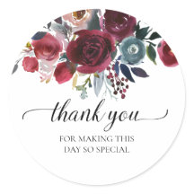 ネイビー バーガンディ フラワール サンクス ウェディング シャワー フェイバー