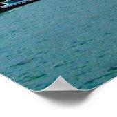 ネイビー・ピアからのシカゴのスカイラインビュー ポスター (角)