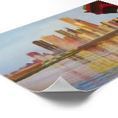 ネイビー・ピアのシカゴのスカイライン ポスター (角)