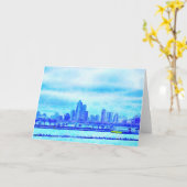 ネイビー・ピア・グリーティング・カードからシカゴ カード (黄色い花)