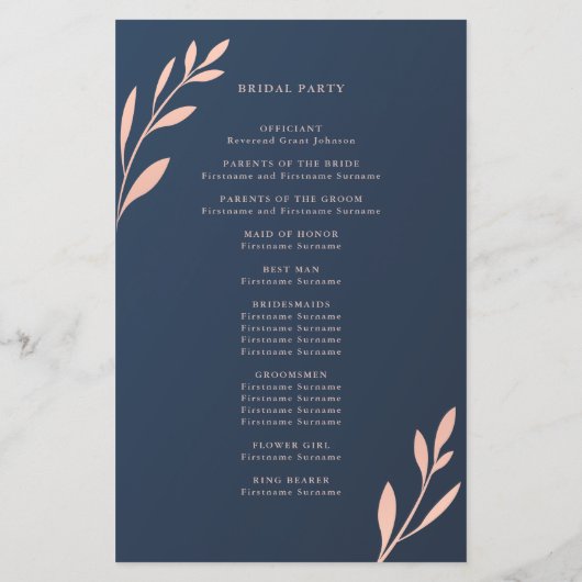 ネイビー・ピンクの幾何学観葉式プログラム (裏面)