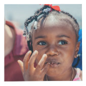 ネイビー・ピンクの愛が家族4枚の写真を作る フォトキューブ (右)