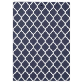 ネイビー&ピンククローバーカスタムモノグラム クリップボード (裏面)