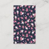 ネイビー&ピンクシックヴィンテージフローラプリント 名刺 (裏面)