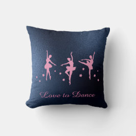 ネイビー&ピンクバレリーナバレエテーマクッション クッション
