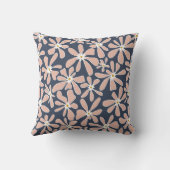 ネイビー・ピンクフローラデザイン枕 クッション (裏面)