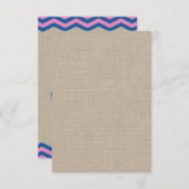 ネイビー&ピンク航海のRSVP 出欠カード (正面/裏面)