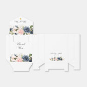 ネイビー・ピンク赤面フローラ結婚式の引き出物箱 フェイバーボックス (折り畳みなし)