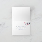 ネイビー、ピンク、ホワイトフローラサンキューカード サンキューカード (内部)