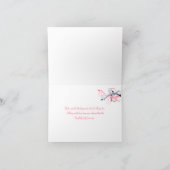 ネイビー、ピンク、白の花柄の感謝カード サンキューカード (内部)