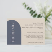 ネイビー&ピーチ結婚アーチ詳細エンクロージャカード エンクロージャーカード (スタンド正面)