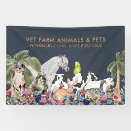 ネイビー ファーム 猫 犬 ペット 横断幕
