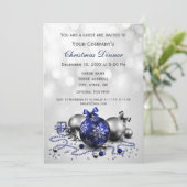 ネイビー フェスティブ コーポレート クリスマス パーティー 招待状 (スタンド正面)