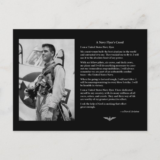 ネイビー・フライヤーズ・クリード・カード ポストカード (正面)