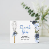 ネイビー フラワーの花嫁がさらわれる前に ブライズシャワー サンキューカード (スタンド正面)