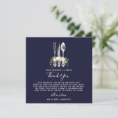 ネイビー フラワー ウェディング 披露宴 御礼カード 招待状 (スタンド正面)