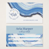 ネイビー&ブエレガントルージード金ゴールドグリッターアゲート (正面&裏面)