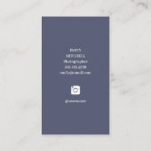ネイビー·ブクールルーと写真付き写真家向け 名刺 (裏面)