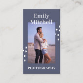 ネイビー·ブクールルーと写真付き写真家向け 名刺 (正面)