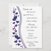 ネイビー&ブライトピンクハート結婚ズのフォト招待状 招待状 (裏面)