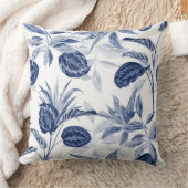 ネイビー/ブラックリバーシブルフローラ枕 クッション (ブランケット)